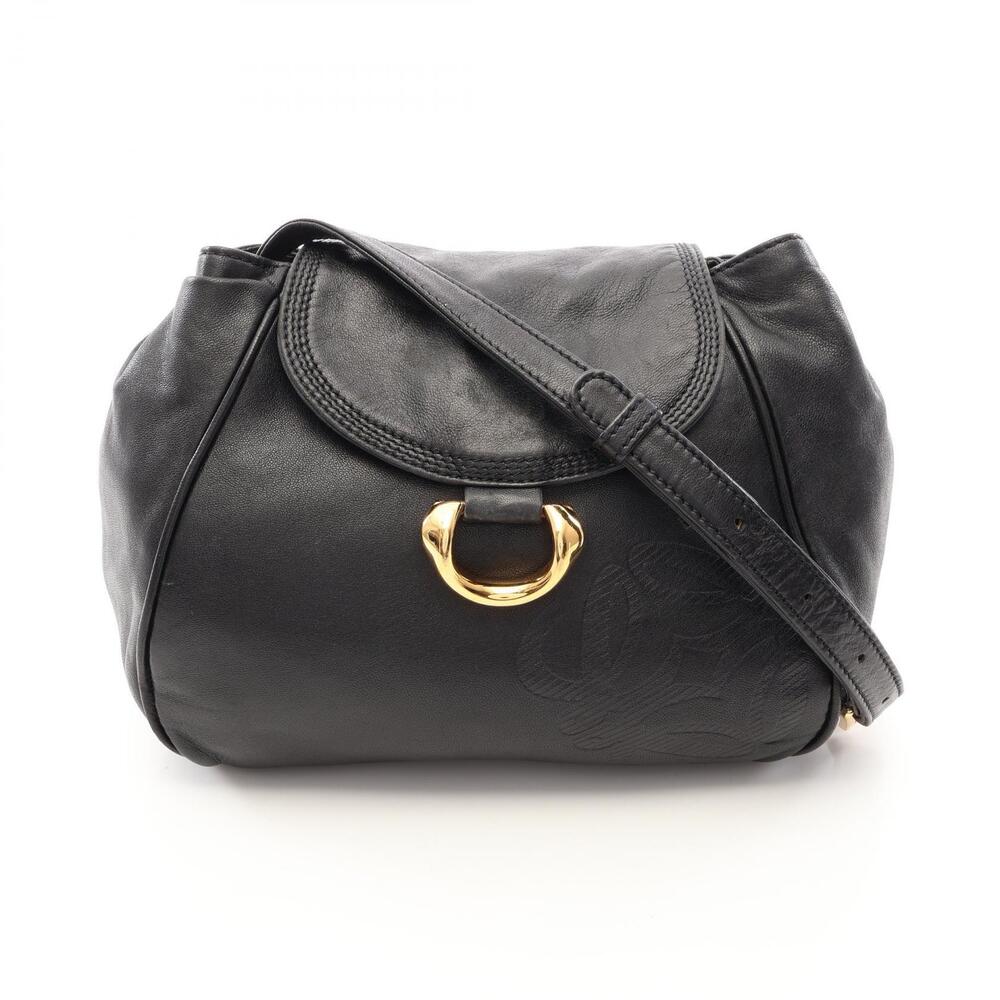 Loewe Anagram Leather Shoulder Bag Black